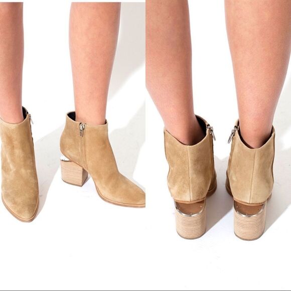 Alexander Wang Gabi Suede Booties in Almond - Picture 2 of 12